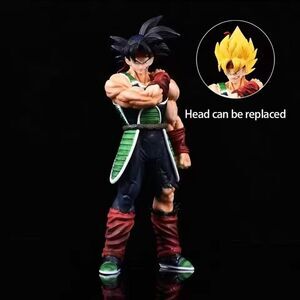 New Anime Dragon Ball Z Action Figure Bardock w/extra Head 24cm